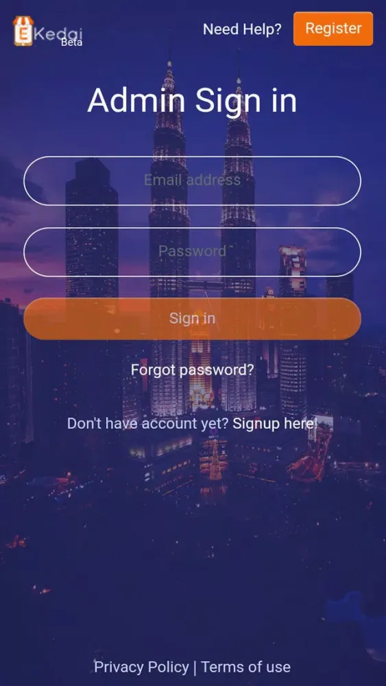 E-Kedai Admin Screenshots