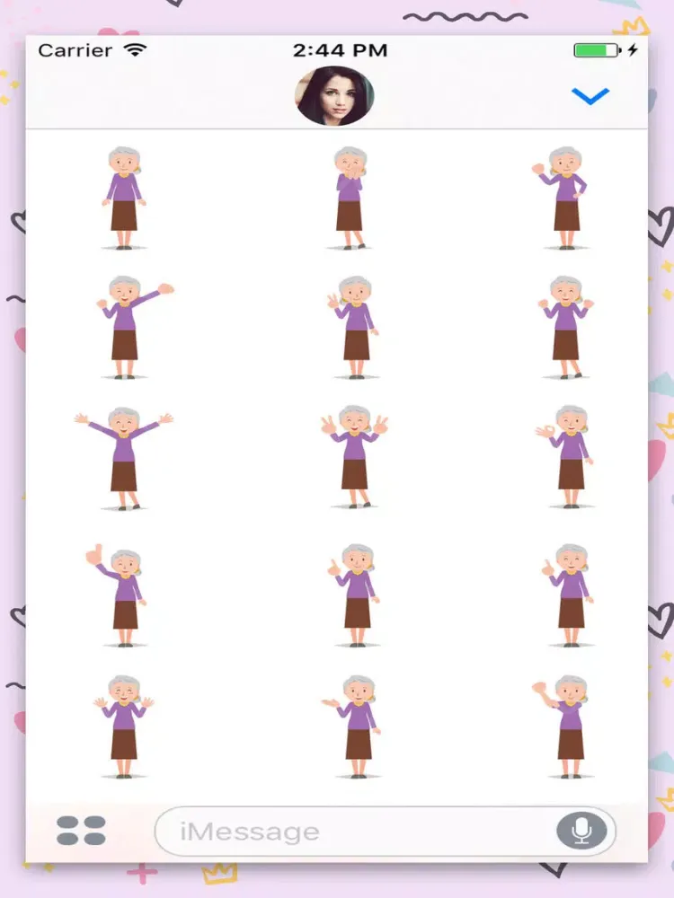 Old woman : Animated Stickers iPad  Screenshots