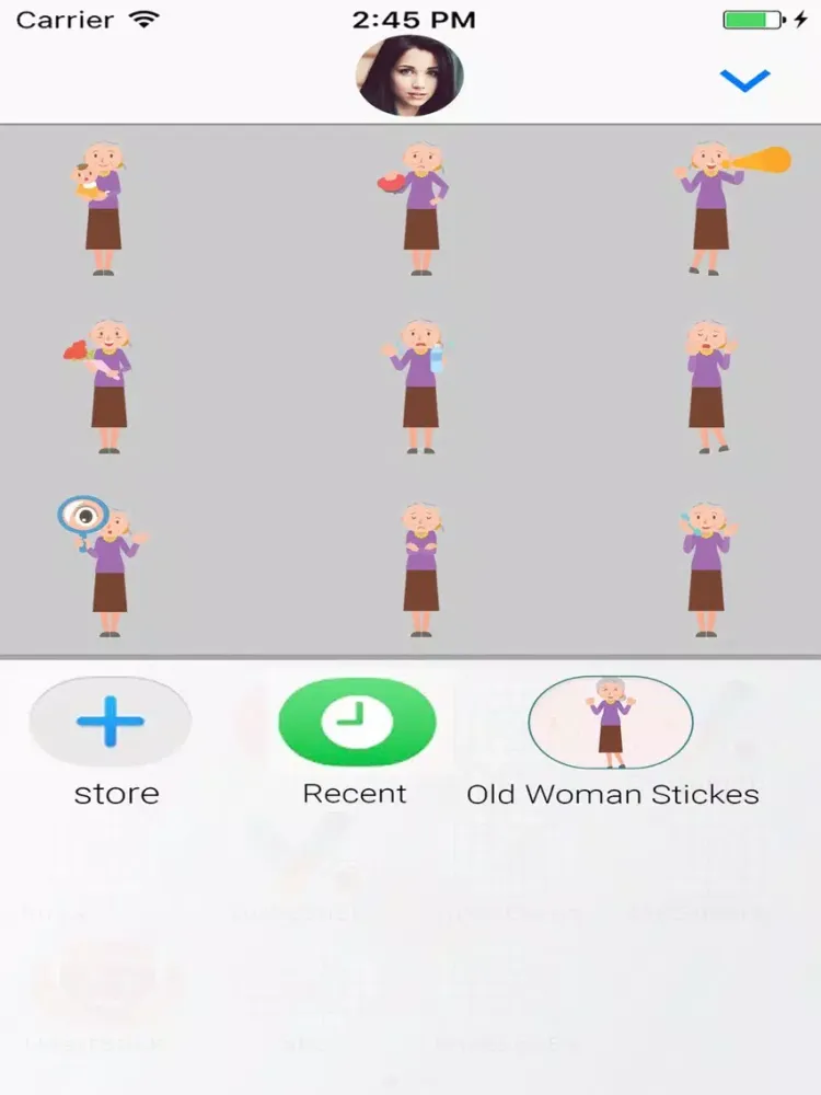 Old woman : Animated Stickers iPad  Screenshots