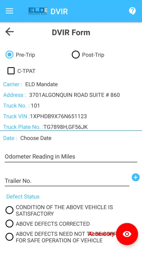 Capturas de tela do ELD Mandate Plus