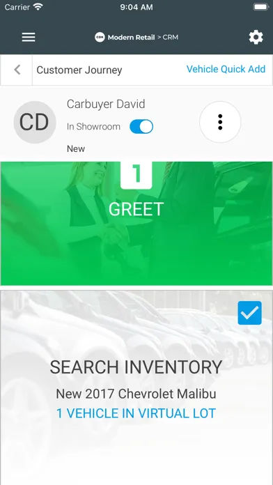 Capturas de pantalla de CDK Modern Retail CRM