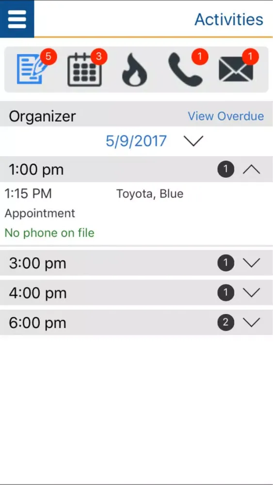 Capturas de tela do FordDirect CRM Mobile