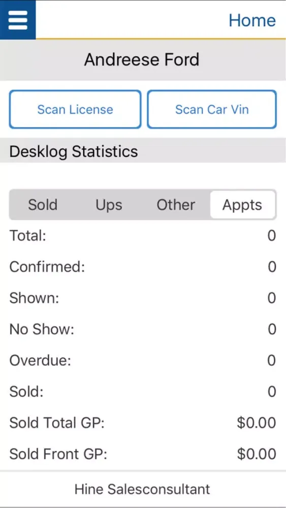 Capturas de tela do FordDirect CRM Mobile