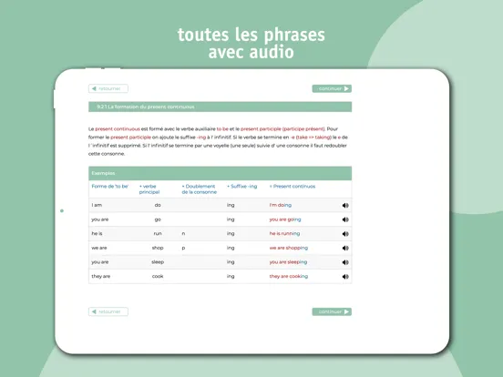 Zrzuty ekranu anglais cours complet iPad 