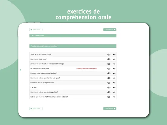 Zrzuty ekranu anglais cours complet iPad 