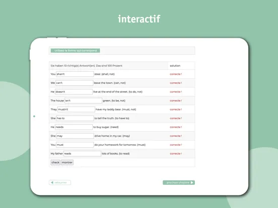Zrzuty ekranu anglais cours complet iPad 