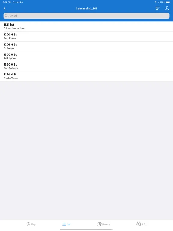 Tangkapan skrin Organizer Canvassing iPad 