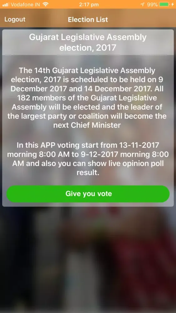 Screenshot di Election India