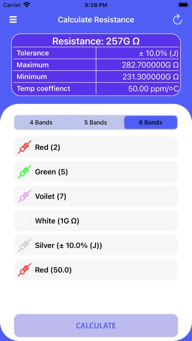 Screenshot di Electrical: Resistor Code
