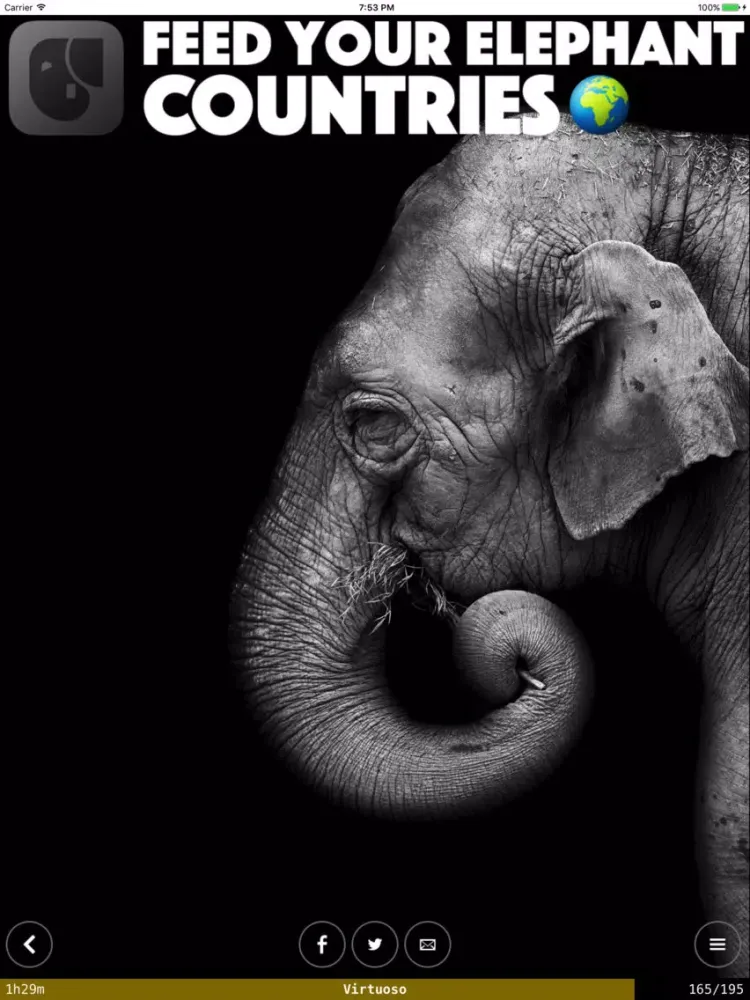Capturas de tela do Feed Your Elephant Countries iPad 