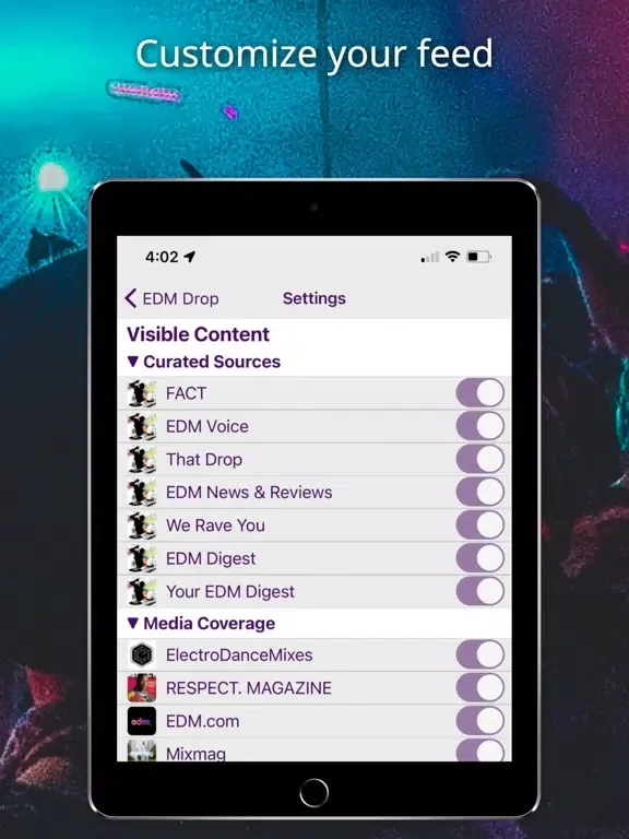 ภาพหน้าจอของ The EDM Drop iPad 