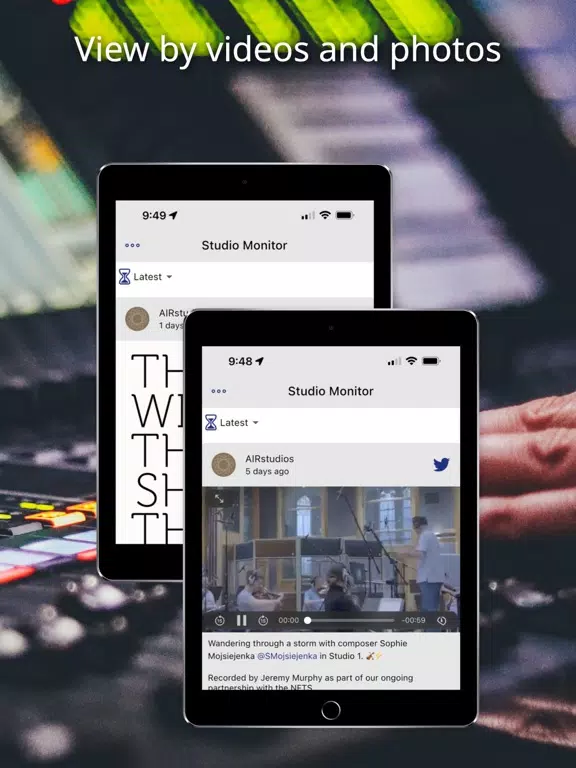 ภาพหน้าจอของ Studio Monitor iPad 