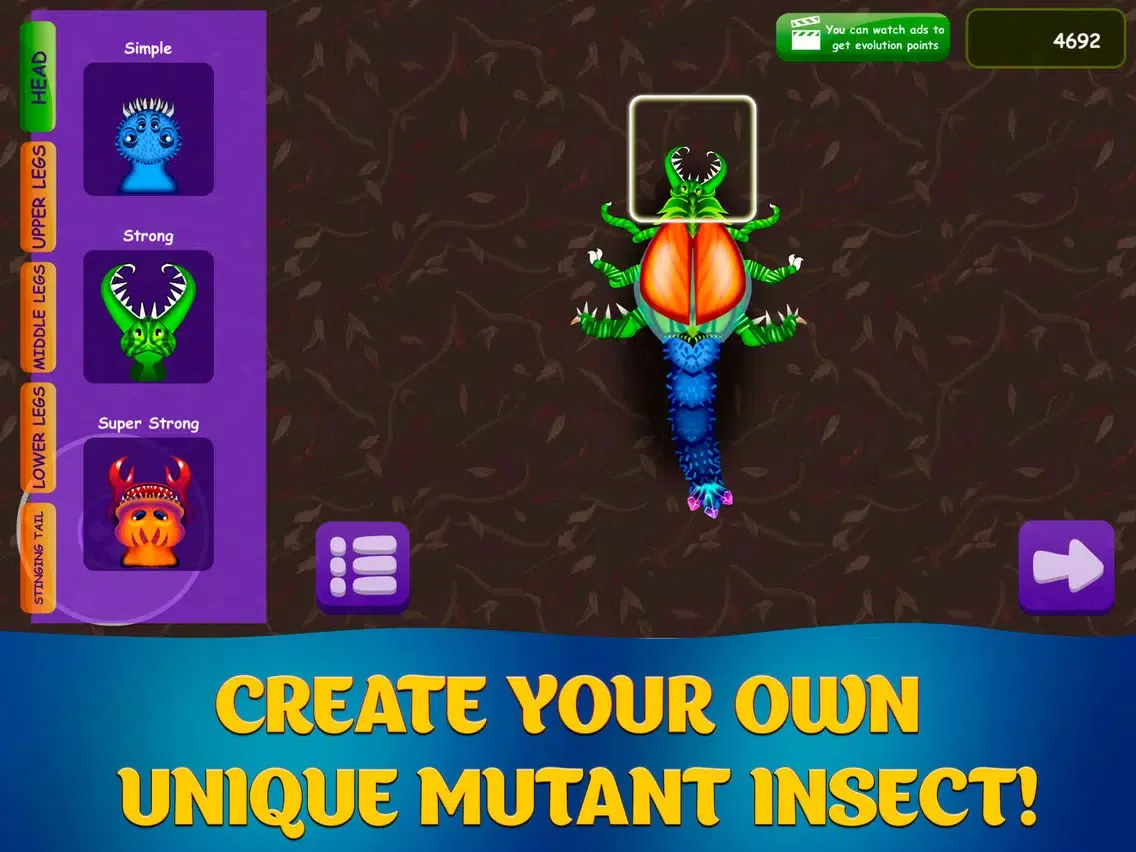 Screenshot di Mutant Insect Evolve Sim iPad 