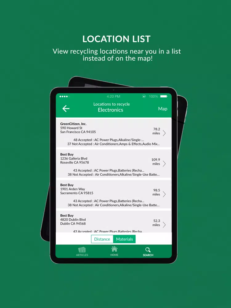 RecycleNation iPad 應用截圖