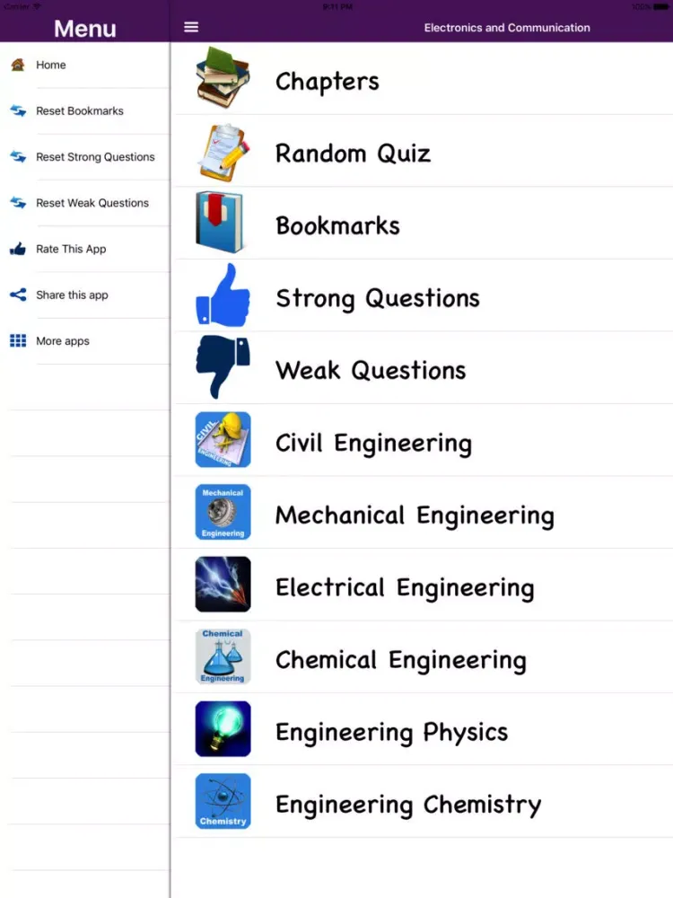 Zrzuty ekranu Electronics and Communication Quiz iPad