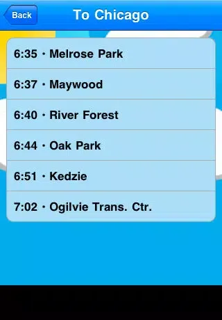 ภาพหน้าจอของ Metrack: Metra Rail Schedules