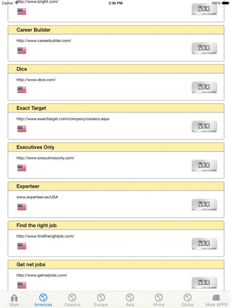 Job Search Engines List: Web Links iPad  スクリーンショット