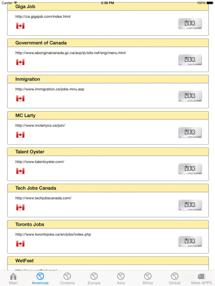 Job Search Engines List: Web Links iPad  スクリーンショット