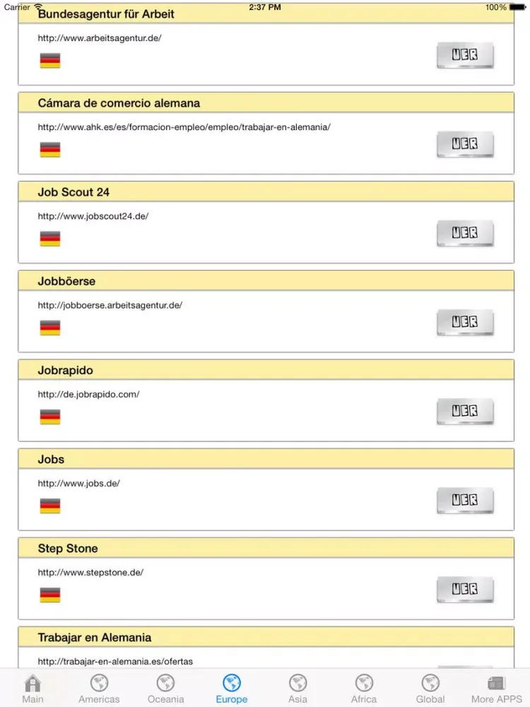 Job Search Engines List: Web Links iPad  スクリーンショット