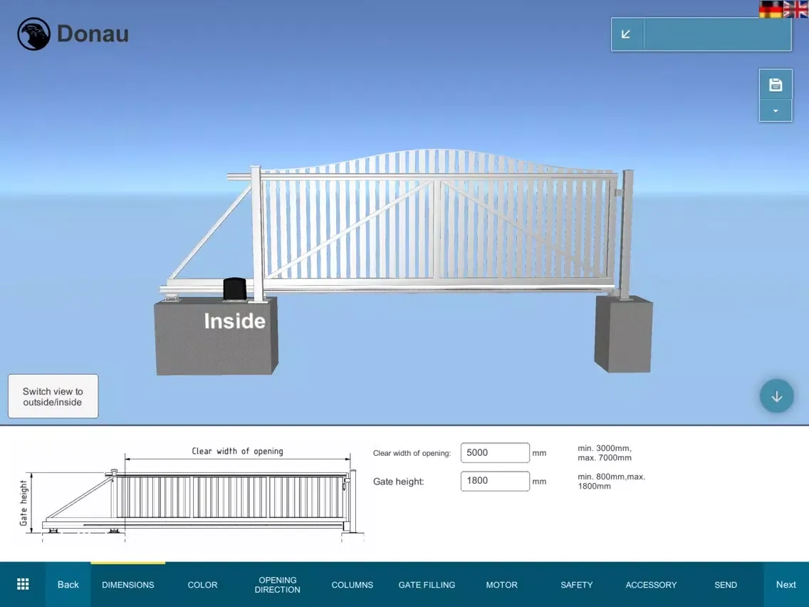Capturas de pantalla de Falken Gate Configurator iPad 