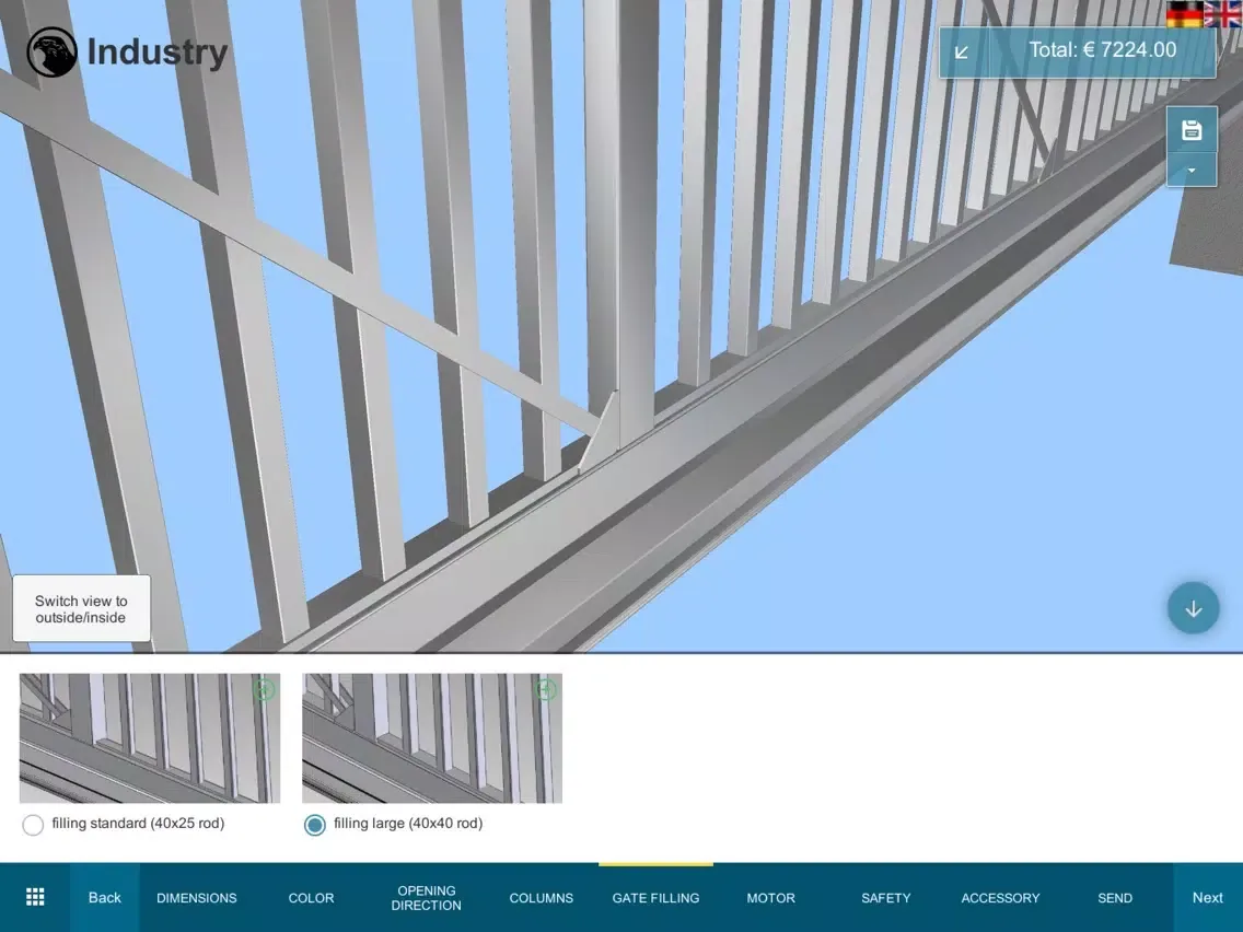 Capturas de pantalla de Falken Gate Configurator iPad 