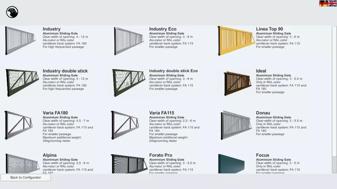 Capturas de pantalla de Falken Gate Configurator