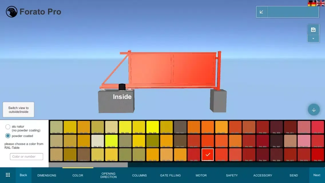 Capturas de pantalla de Falken Gate Configurator