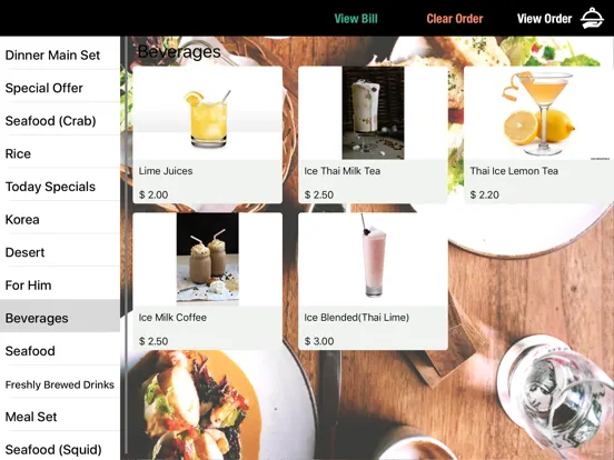 ภาพหน้าจอของ Octopus Menu iPad 