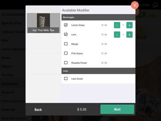 ภาพหน้าจอของ Octopus Menu iPad 