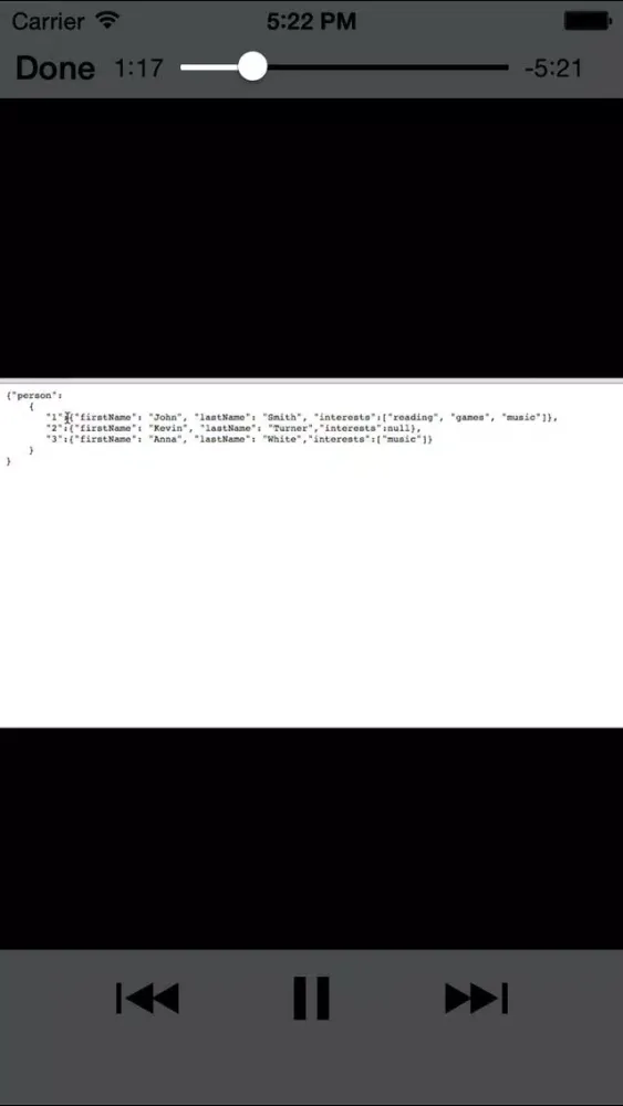 ภาพหน้าจอของ LearningJSON