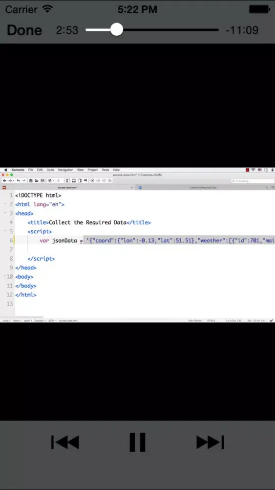 ภาพหน้าจอของ LearningJSON