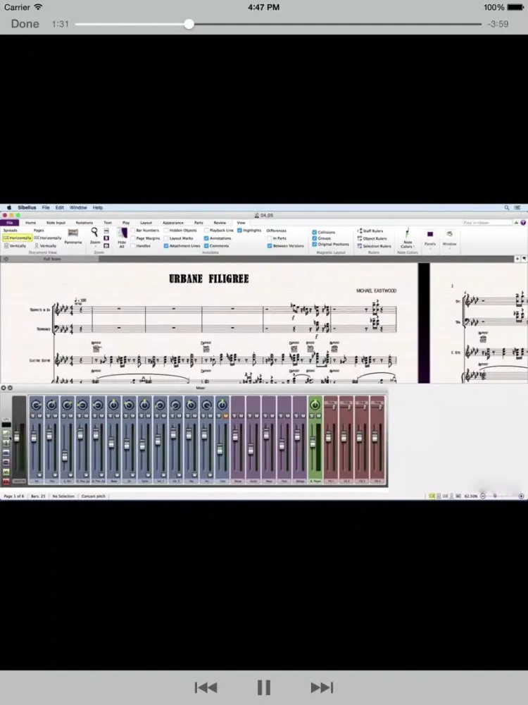 Tangkapan layar LearnFor Sibelius 8 iPad 