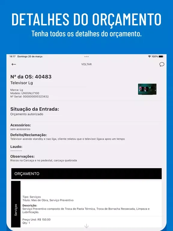 Tangkapan layar Eletrônica Multimarcas iPad 