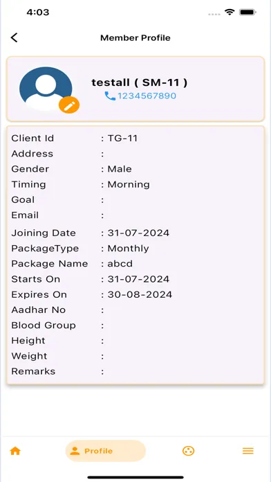 Zrzuty ekranu GT Fit Client