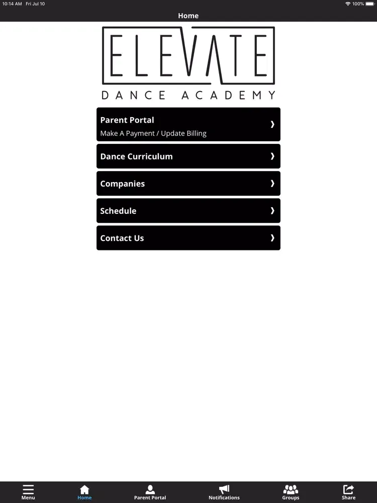 Elevate Dance Academy iPad 应用截图