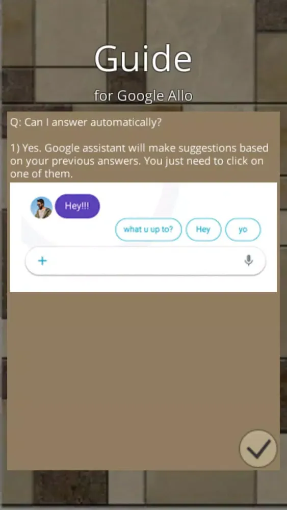 Capturas de pantalla de Guide for Google Allo