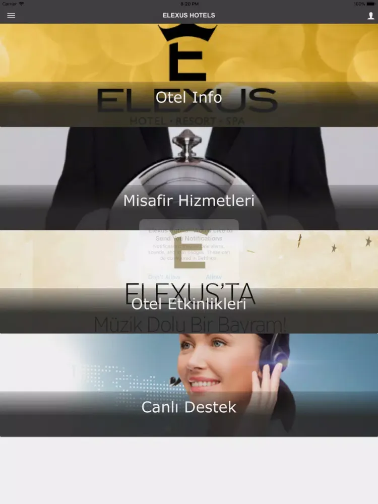 Скриншоты Elexus Hotels iPad 