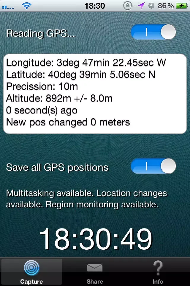Ảnh chụp màn hình của Record my GPS position