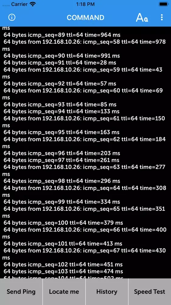 Captures d'écran de Cmd - Speed test & Ping (MS)