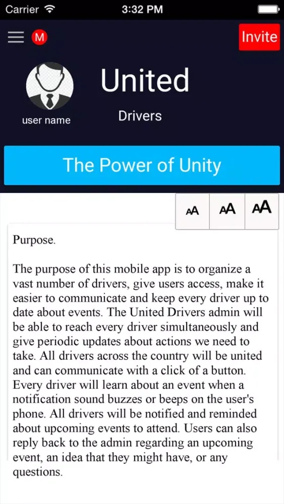 Ảnh chụp màn hình của United Drivers