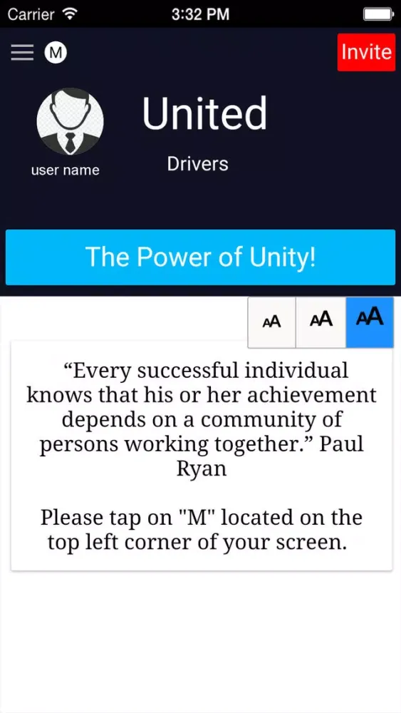 Ảnh chụp màn hình của United Drivers