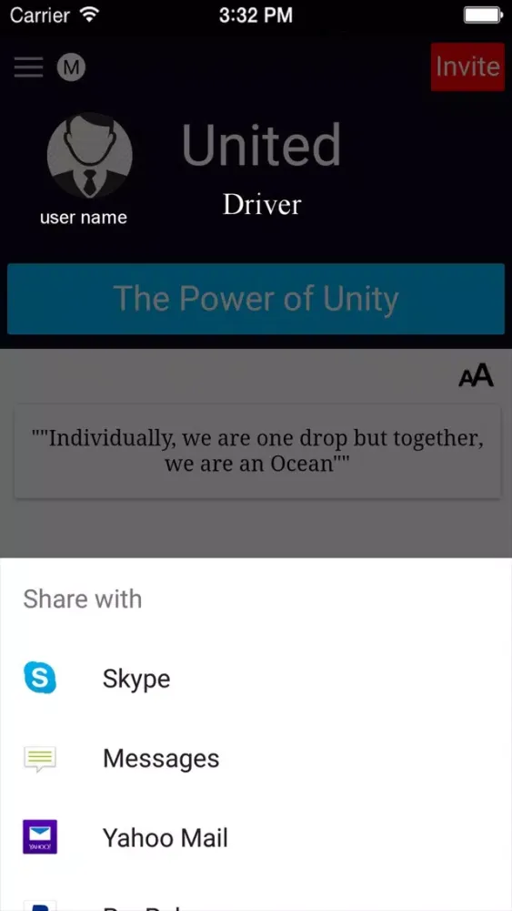 Ảnh chụp màn hình của United Drivers
