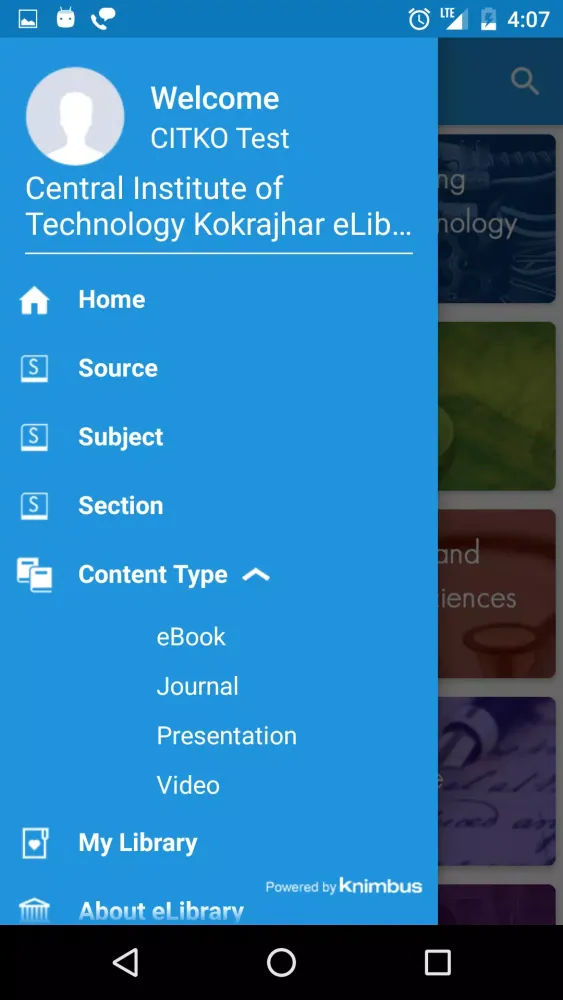 ภาพหน้าจอของ CITK eLibrary