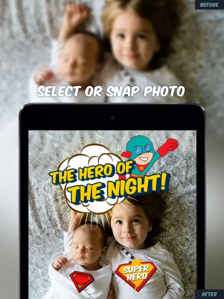 Ảnh chụp màn hình của Comic Strip Maker: Heroes Photo Sticker App iPad 