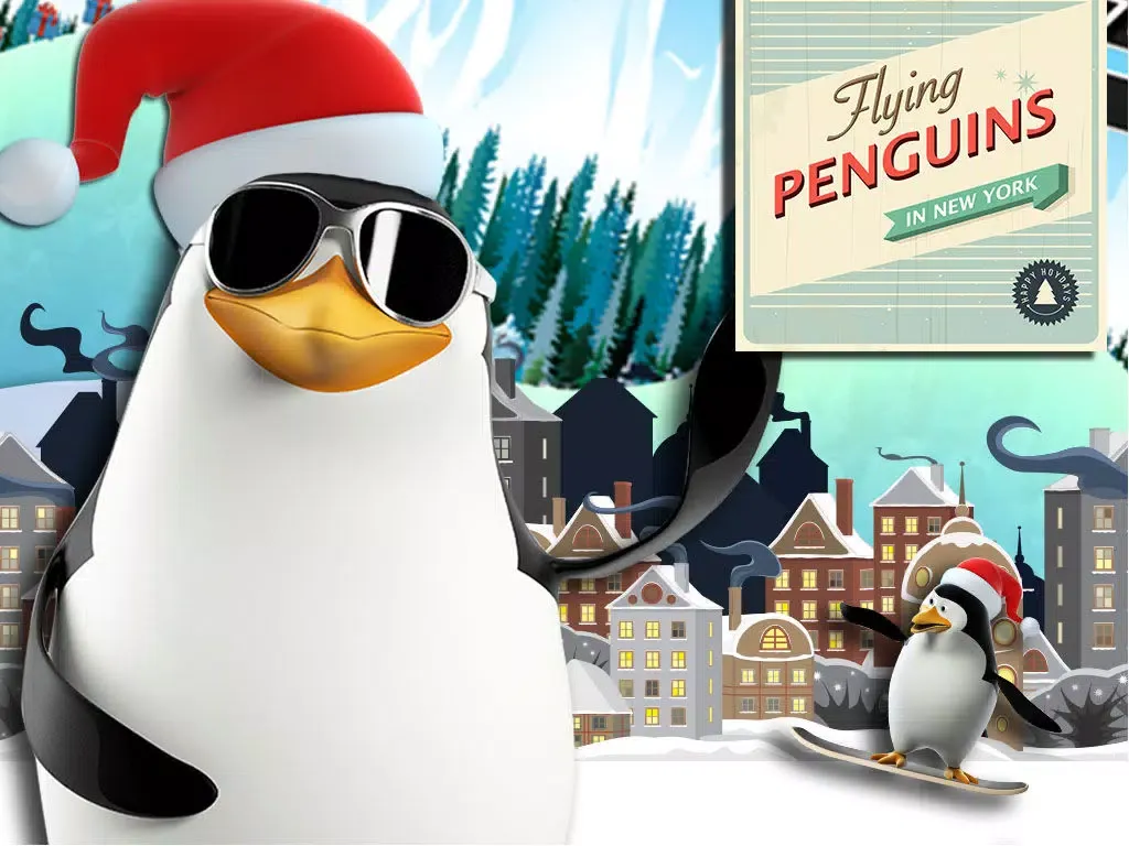 Flying Penguins in New York Free - The crazy birds sliding on the town - Free Version iPad  スクリーンショット