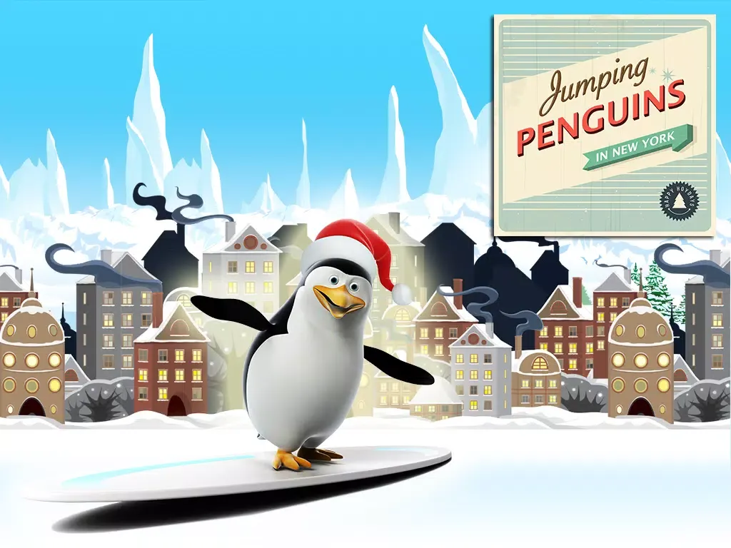 Flying Penguins in New York Free - The crazy birds sliding on the town - Free Version iPad  スクリーンショット