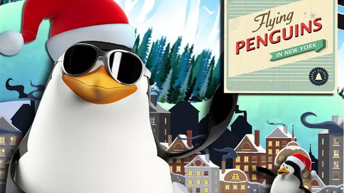 Flying Penguins in New York Free - The crazy birds sliding on the town - Free Version スクリーンショット