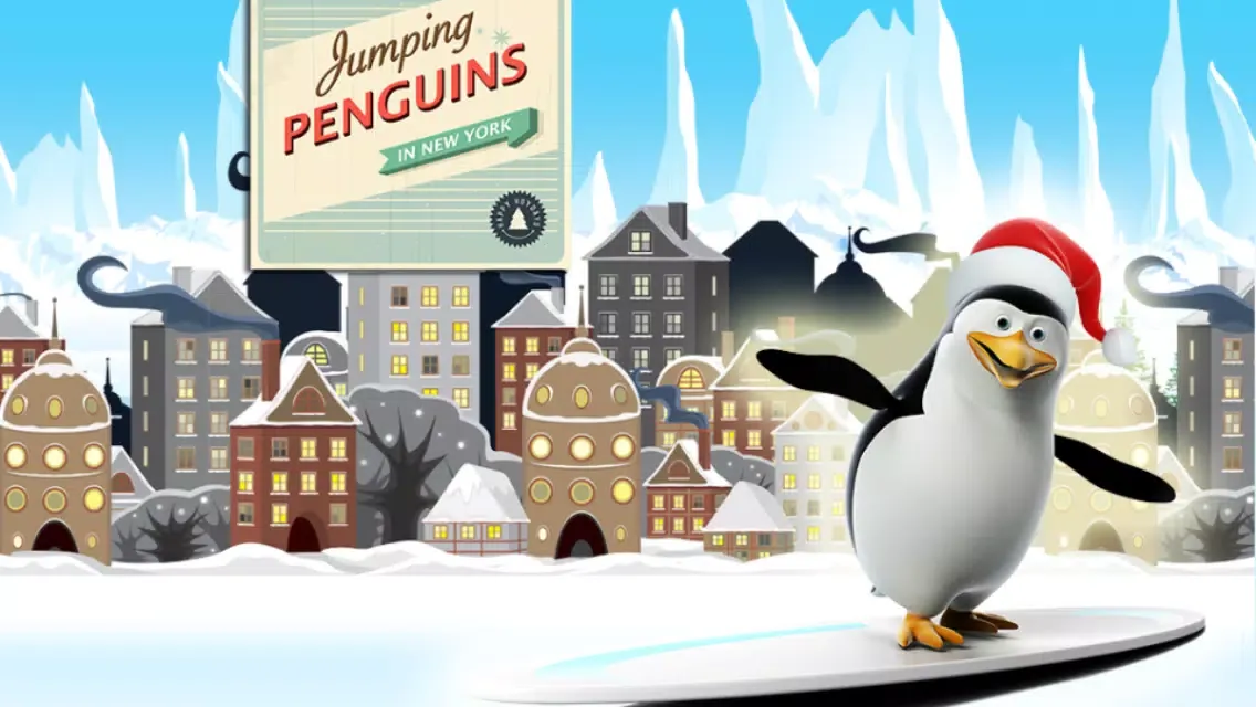 Flying Penguins in New York Free - The crazy birds sliding on the town - Free Version スクリーンショット