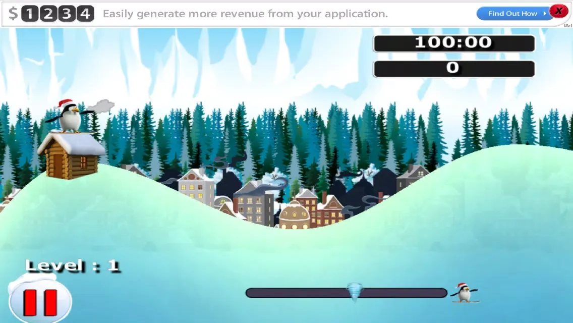 Flying Penguins in New York Free - The crazy birds sliding on the town - Free Version スクリーンショット