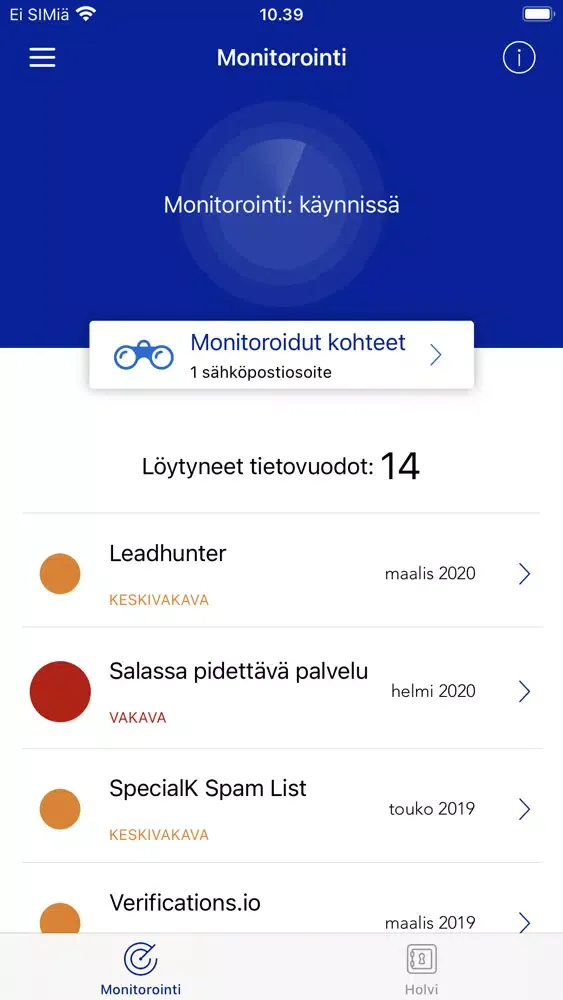 Скриншоты Elisa Identiteettisuoja